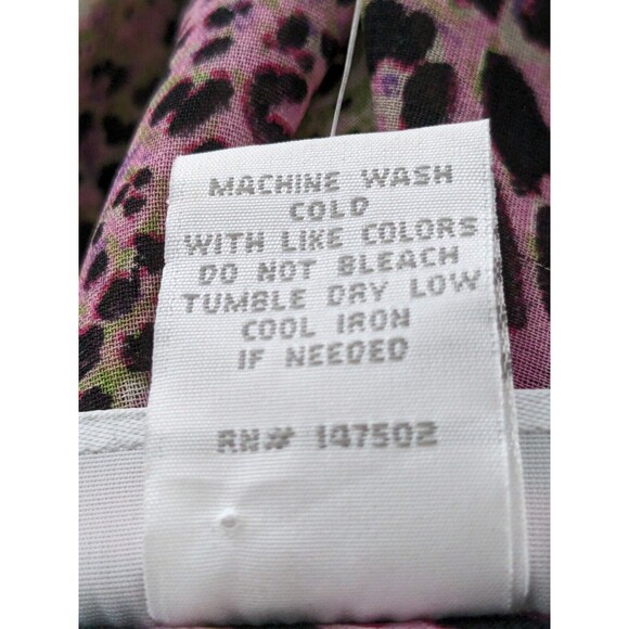 Ashley Stewart Curvy Girl 2X Blouse Animal Print Chiffon SurpliceRuffle HiLo NEW - Picture 11 of 14